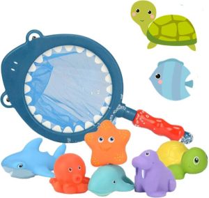 Geen personage Badspeelgoed Baby Badspeelgoed Net met 6 Zachte Figuurtjes Badspeeltjes Voordeelset BPA Vrij