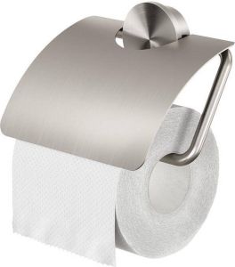 Geesa Opal toiletrolhouder met klep 14 x 2 3 x 13 7 cm RVS geborsteld