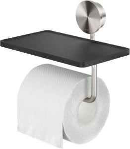 Geesa Opal toiletrolhouder met planchet RVS geborsteld