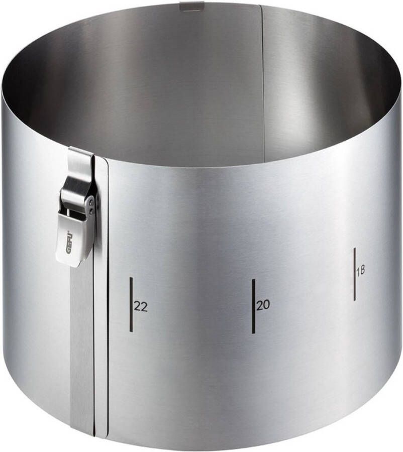 GEFU Verstelbare taartring met clip Ø16 Ø30 cm x 15 cm RVS 20 jaar garantie TONDO CLIP