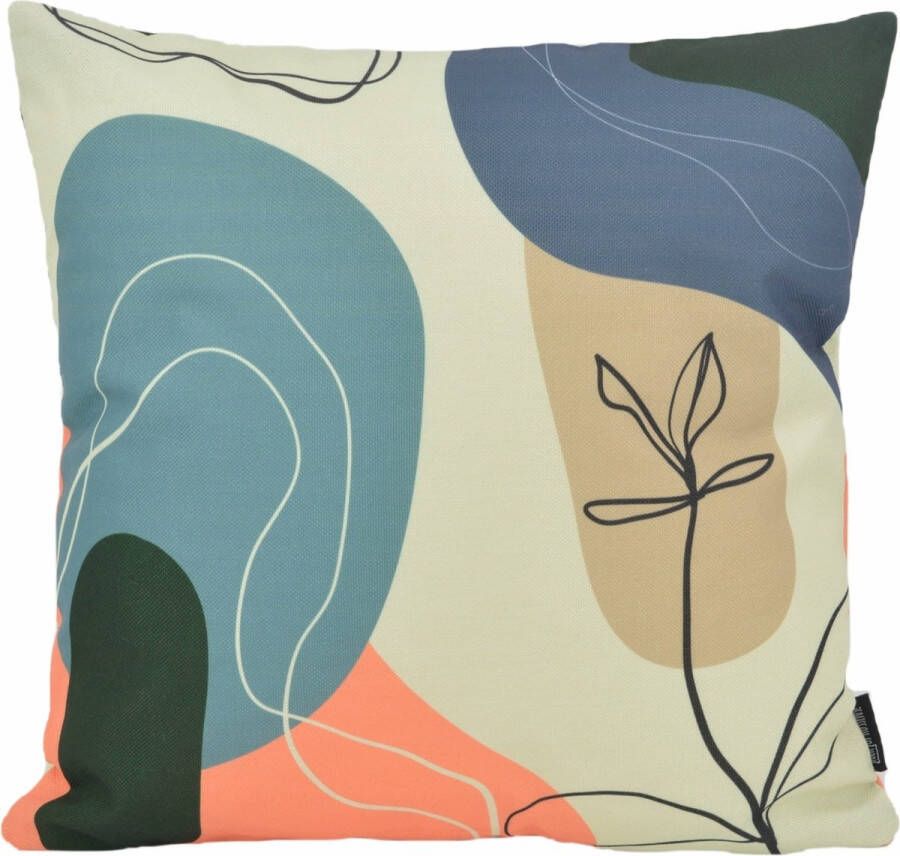 Gek op Kussens! Sierkussen Abstract Leaf #2 Outdoor Buiten Collectie 45 x 45 cm Polyester