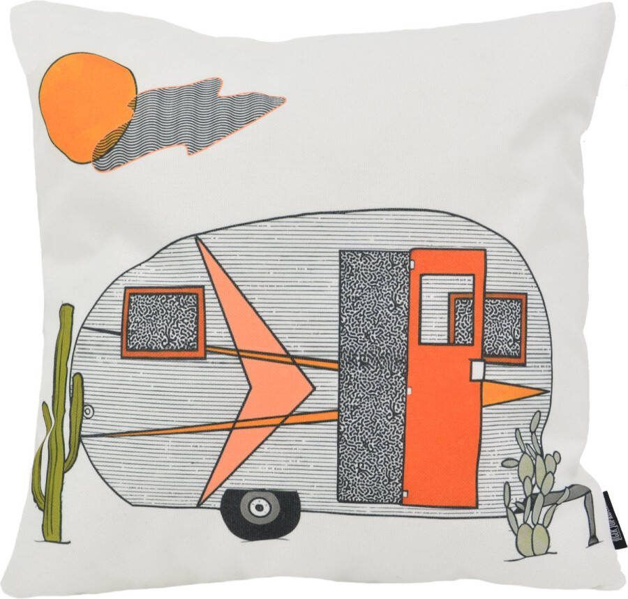 Gek op Kussens! Sierkussen Caravan Camping Outdoor Buiten Collectie 45 x 45 cm Katoen Polyester