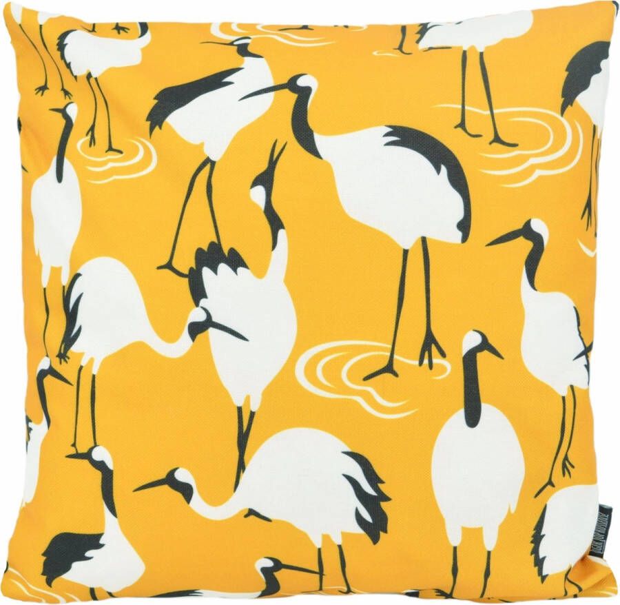 Gek op Kussens! Sierkussen Crane Birds Kraanvogels Outdoor Buiten Collectie 45 x 45 cm Polyester