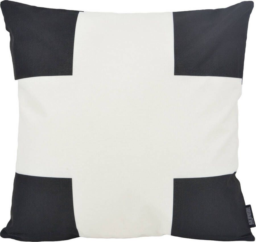 Gek op Kussens! Sierkussen Dano Black White #1 Outdoor Buiten Collectie 45 x 45 cm Katoen Polyester