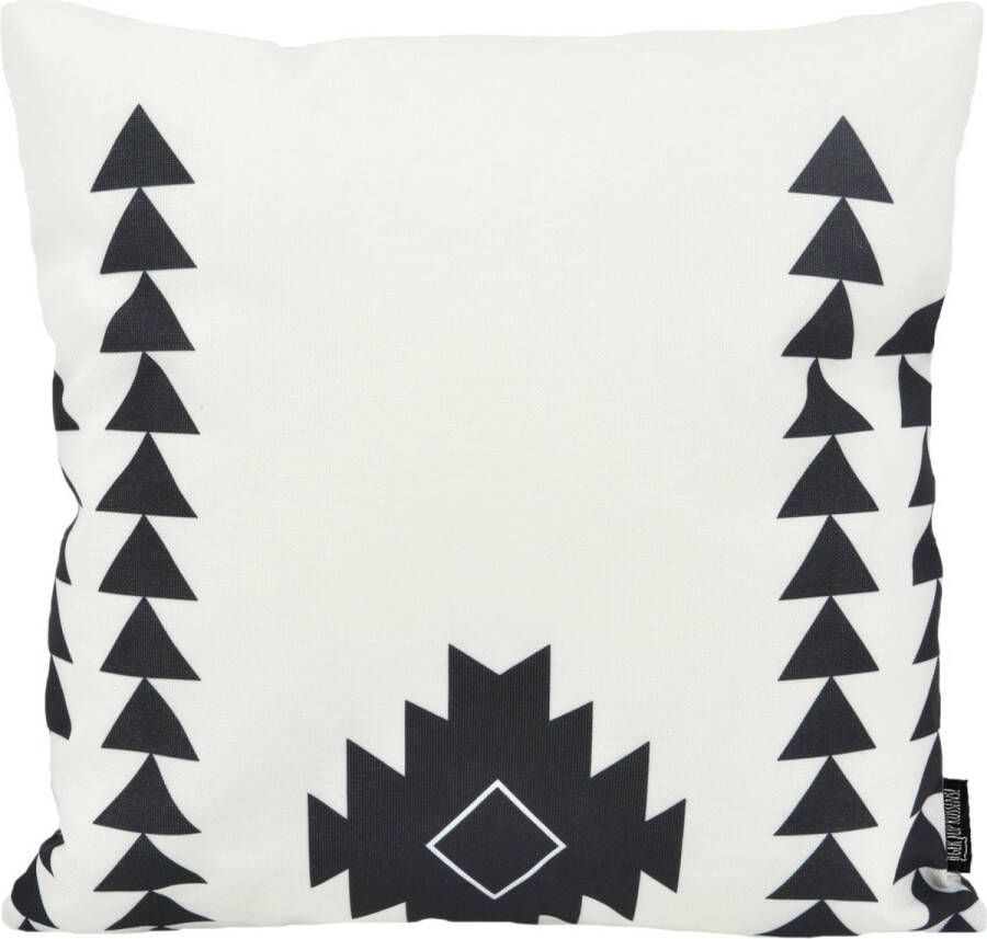 Gek op Kussens! Sierkussen Dano Black White #4 Outdoor Buiten Collectie 45 x 45 cm Katoen Polyester