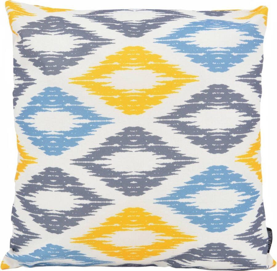 Gek op Kussens! Sierkussen Diamond Geel Blauw Outdoor Buiten Collectie 45 x 45 cm Katoen Polyester