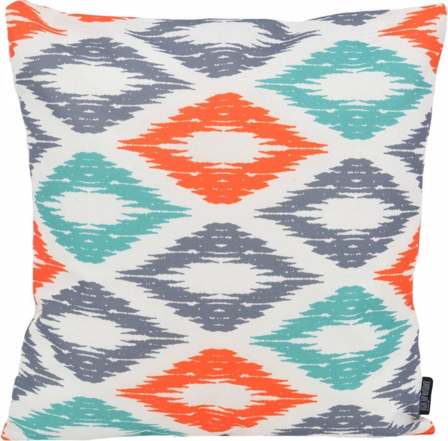 Gek op Kussens! Sierkussen Diamond Oranje Aqua Outdoor 45 x 45 cm Katoen Polyester