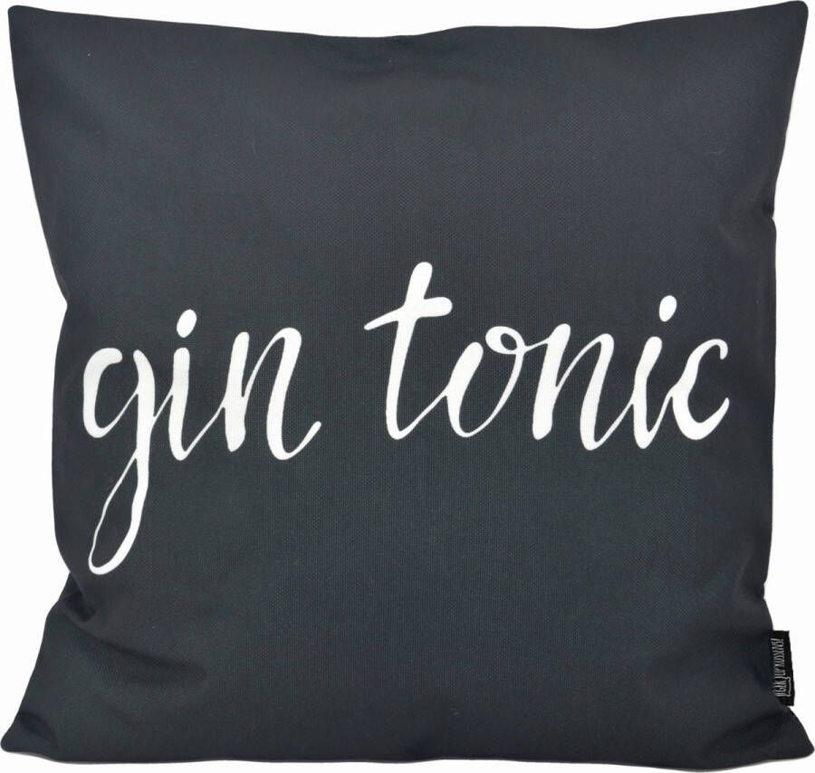 Gek op Kussens! Sierkussen Gin Tonic Outdoor Buiten Collectie 45 x 45 cm Katoen Polyester