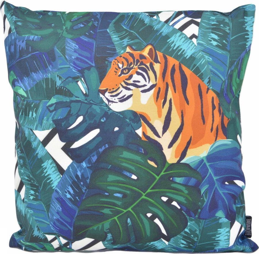 Gek op Kussens! Sierkussen Green Leopard Outdoor Buiten Collectie 45 x 45 cm Katoen Polyester