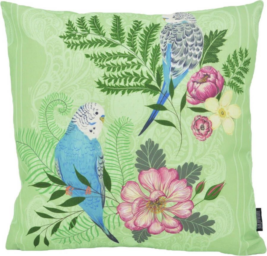 Gek op Kussens! Sierkussen Green Love Birds Outdoor Buiten Collectie 45 x 45 cm Katoen Polyester