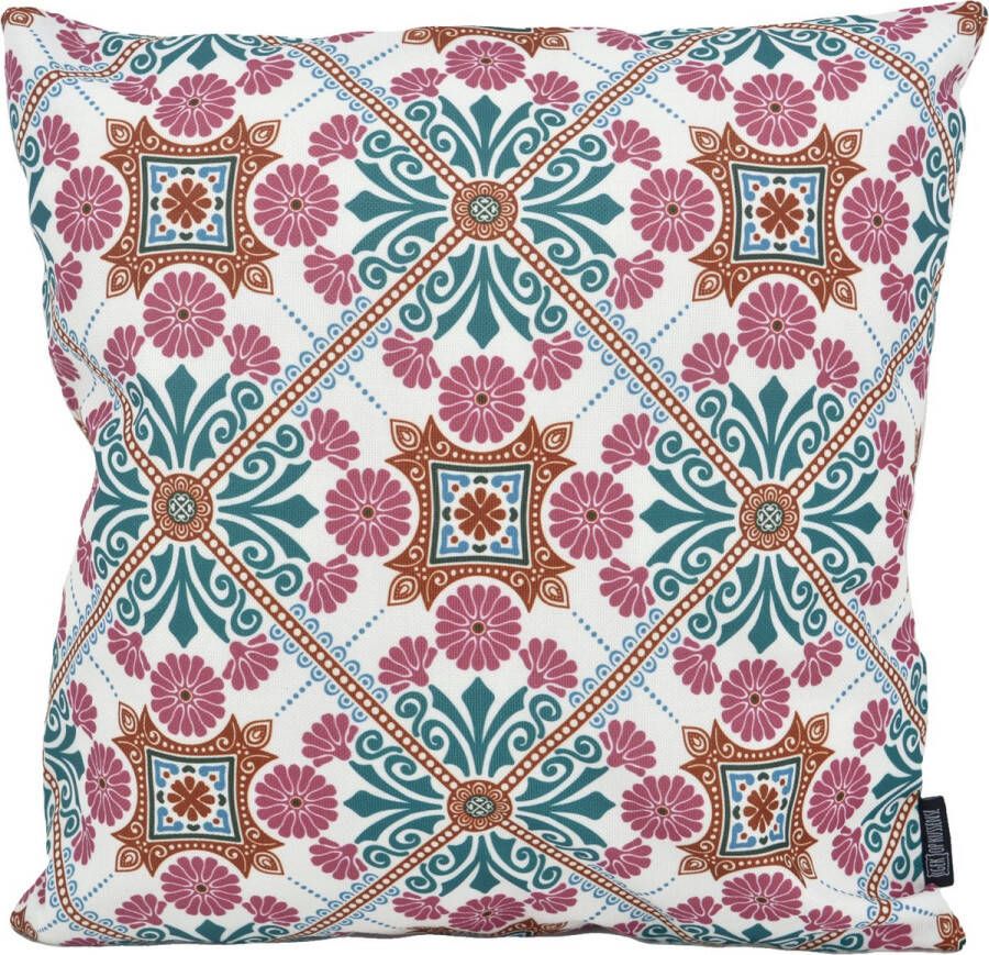 Gek op Kussens! Sierkussen Mozaiek Roze Groen Outdoor Buiten Collectie 45 x 45 cm Katoen Polyester