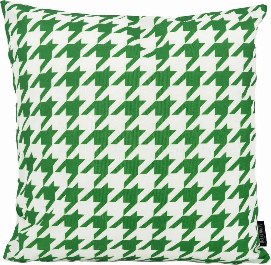 Gek op Kussens! Sierkussen Pied-de-Poule Groen Outdoor Buiten Collectie 45 x 45 cm Katoen Polyester