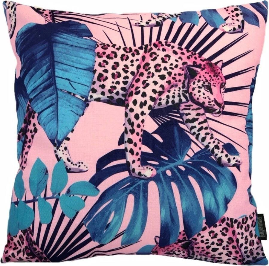 Gek op Kussens! Sierkussen Pink Leopard Outdoor Buiten Collectie 45 x 45 cm Katoen Polyester