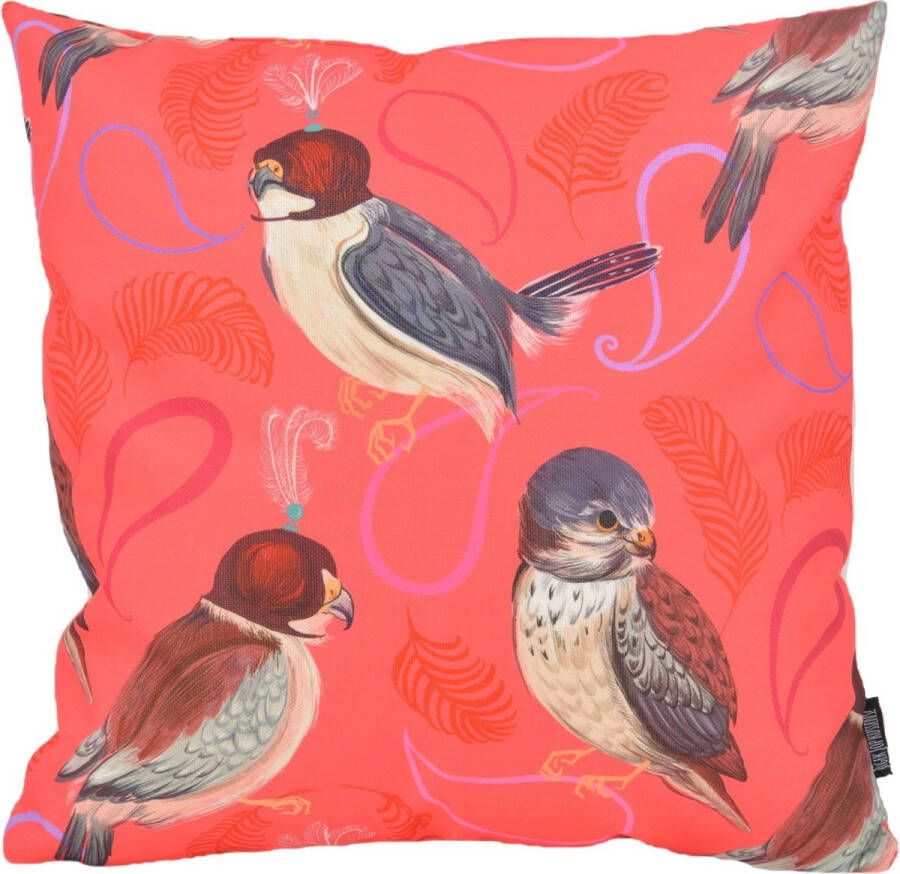 Gek op Kussens! Sierkussen Red Love Birds Outdoor 45 x 45 cm Katoen Polyester
