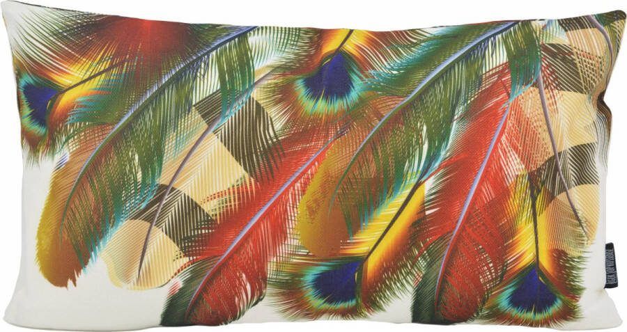 Gek op Kussens! Sierkussen Red Yellow Peacock Outdoor 30 x 50 cm Katoen Polyester