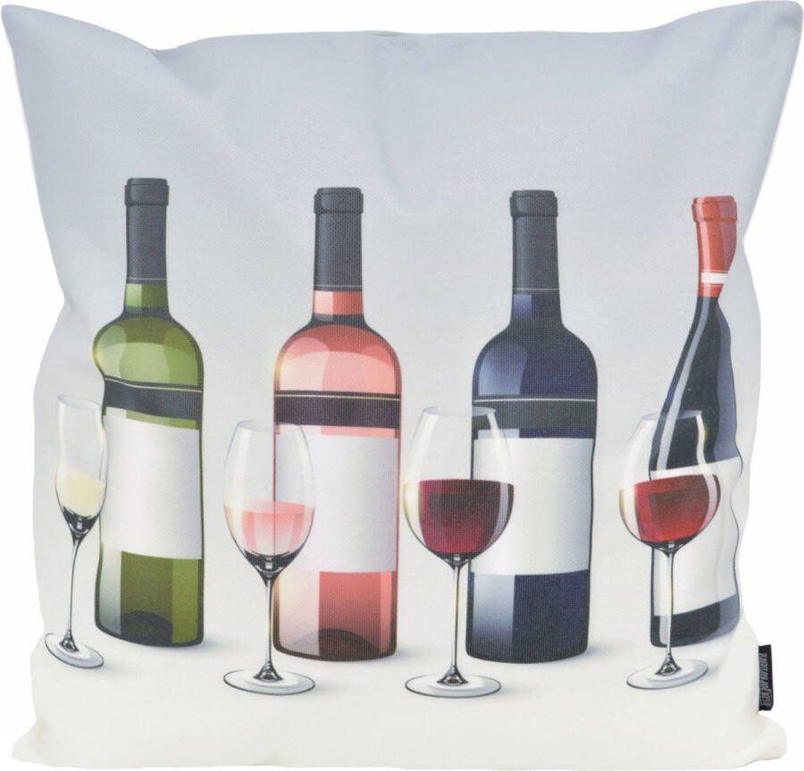 Gek op Kussens! Sierkussen Wijnen! Outdoor Buiten Collectie 45 x 45 cm Katoen Polyester