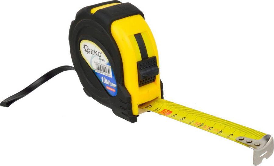 Geko Rolmaat 10mtr x 25mm Rolbandmaat Rubber