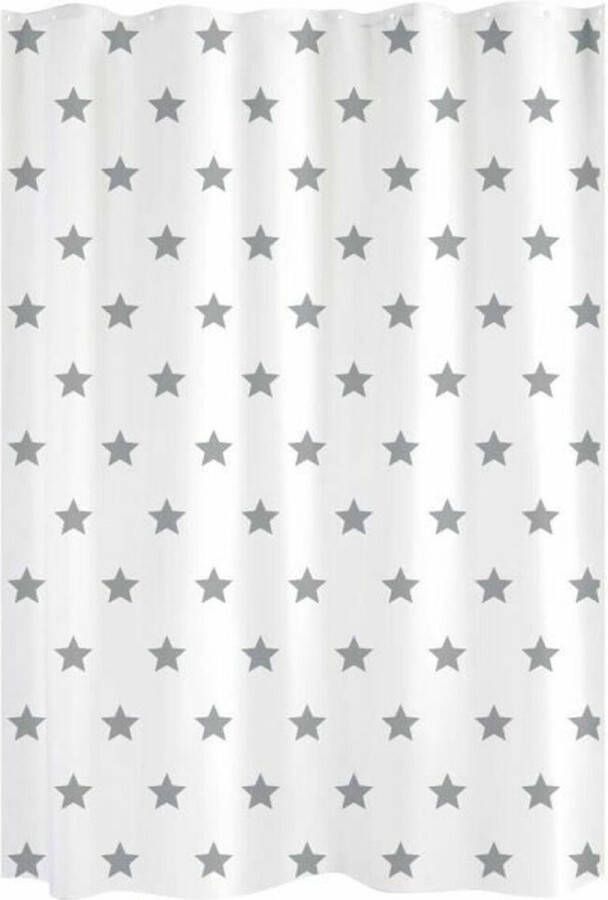 GELCO DESIGN Douchegordijn 180x200 cm Sterrenpatroon Wit en grijs