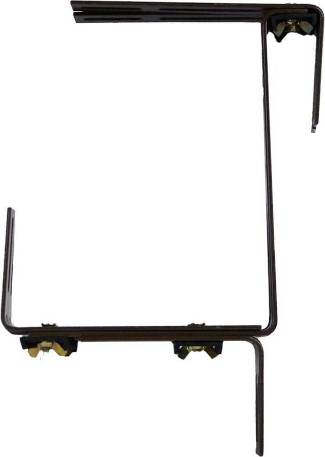 Geli Set van 2 verstelbare metalen balkonbeugel voor railing t m 14 cm bruin Bloem plantenbakken ophang beugel