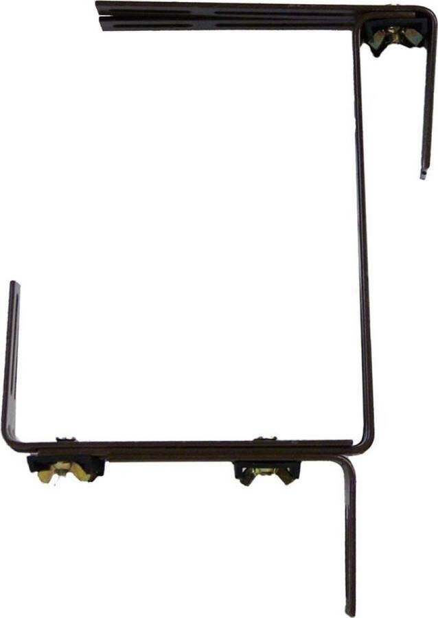 Geli Set van 2 verstelbare metalen balkonbeugel voor railing t m 14 cm bruin Bloem plantenbakken ophang beugel