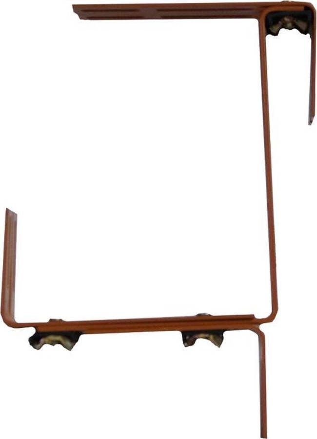 Geli Set van 2 verstelbare metalen balkonbeugel voor railing t m 14 cm terracotta Bloem plantenbakken ophang beugel
