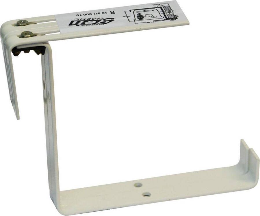 Geli Set van 2 verstelbare metalen balkonbeugel voor railing t m 14 cm wit Bloem plantenbakken ophang beugel