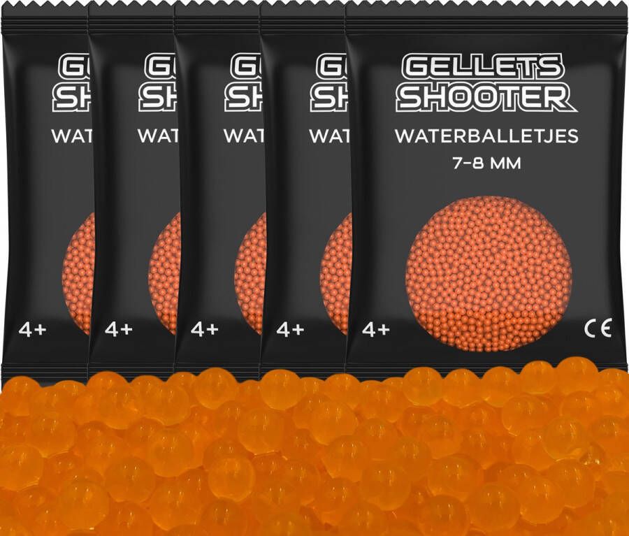 Gellets Shooter Waterballetjes Waterparels 7 8 mm 50.000 stuks Oranje