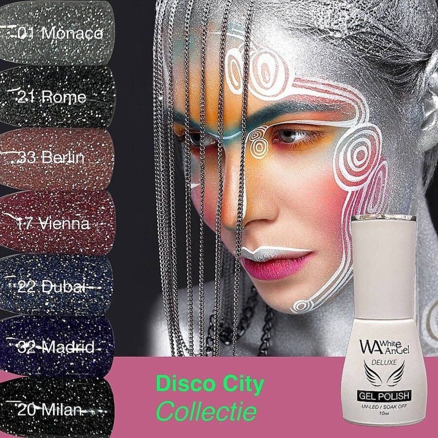 Gellex Deluxe Disco City Collectie Gellak Set – Gellak starterspakket Gel nagellak 7 x 10ml