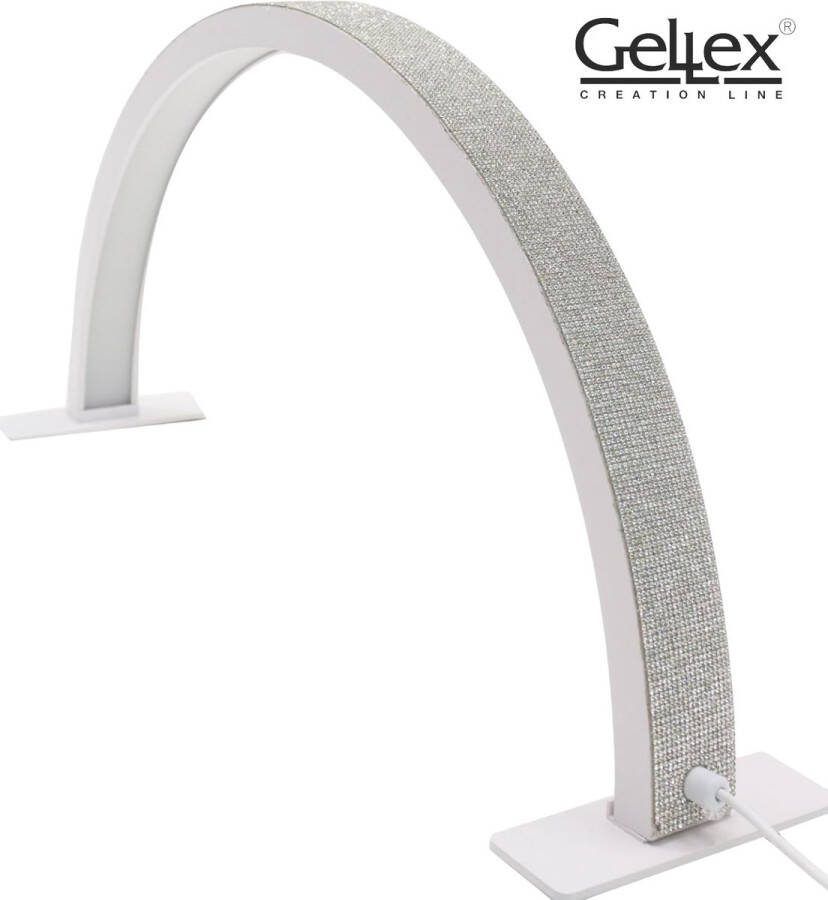 Gellex Half Moonlight Led Lamp- Moon Light Tafel Lamp For Nails – Salon Led Lamp Nagel Salon Nagelstyliste – Beauty – Moonlamp – Moon Light Lamp-wit met diamonds (STRASS steentjes)