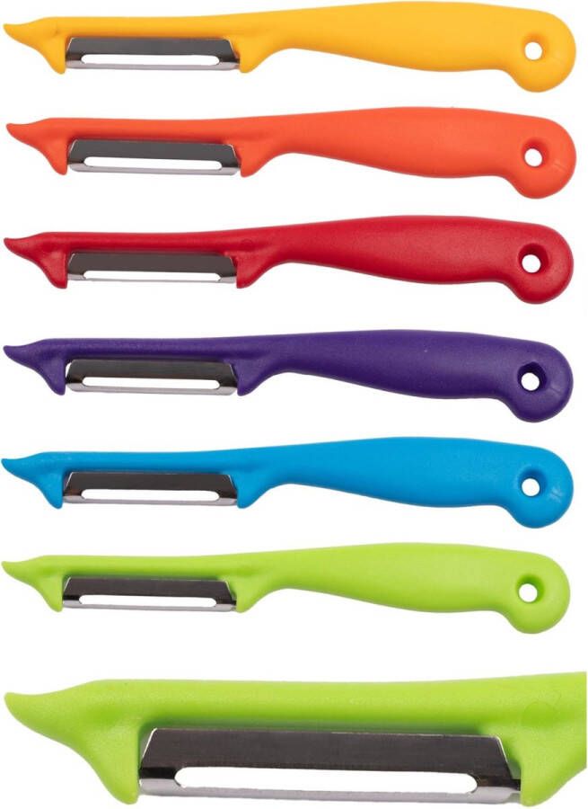 Gemea Dunschiller Dubbel Mes voor Fruit- en Groenteschiller Kunststof Mix 10 stuks