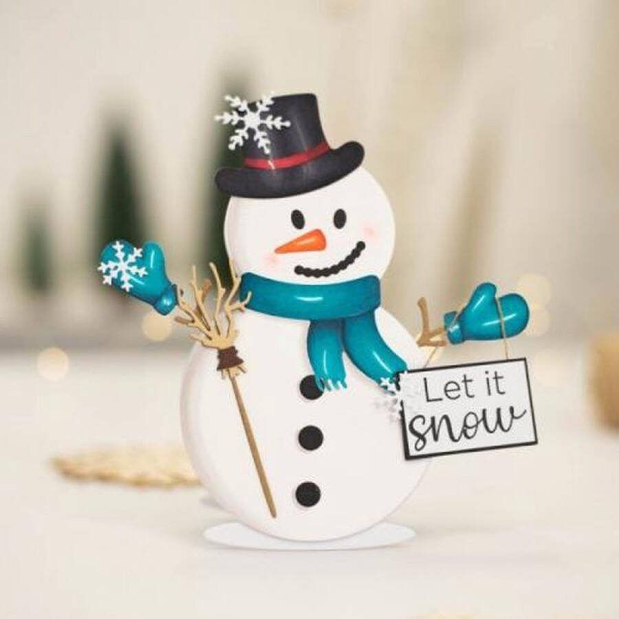 Gemini Stempel snijmal Xmas Shaped Cards Cheerful Snowman