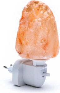 Gems of July Zoutsteen nachtlampje ruw brok Met schakelaar Oranje Himalaya zoutkristal Natuurlijk kinderlampje