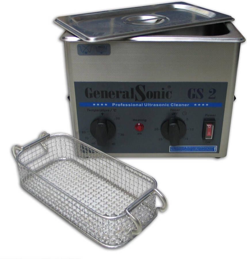 GeneralSonic GS2 – 2 liter | Professionele ultrasoon reiniger met een krachtige reiniging (Ultrasoonbad ultrasoon baden reinigingsbad ultrasone reiniger reinigers ultrasonic cleaner sieraden brillen apparaat pedicure)