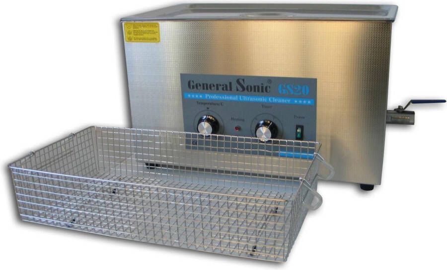 GeneralSonic GS20 – 20 liter | Professionele ultrasoon reiniger met een krachtige reiniging (Ultrasoonbad ultrasoon baden reinigingsbad ultrasone reiniger carburateur reinigers ultrasonic cleaner injectoren brillen apparaat grote ultrasoonbak)