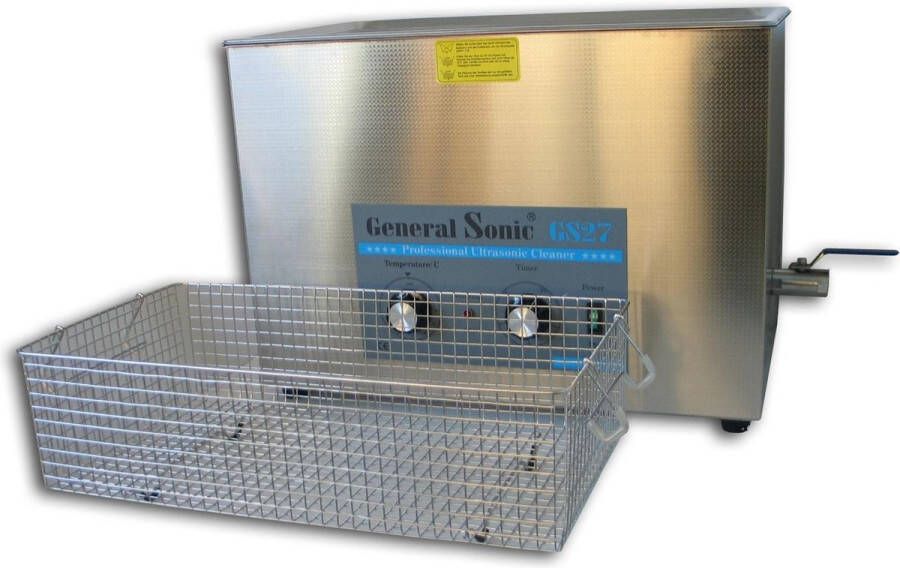 GeneralSonic GS27 – 27 liter | Professionele ultrasoon reiniger met een krachtige reiniging (Ultrasoonbad ultrasoon baden reinigingsbad ultrasone reiniger carburateur reinigers ultrasonic cleaner injectoren brillen apparaat grote ultrasoonbak)