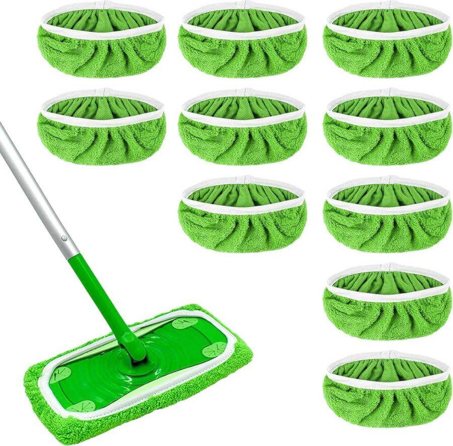 Generic 10 stuks vloerwissers geschikt voor Swiffer Microvezeldoek Voor Sweeper Dweil 25 x 11 5 cm nat en droog gebruik dweildoeken herbruikbare natte doeken voor alle soorten vloeren