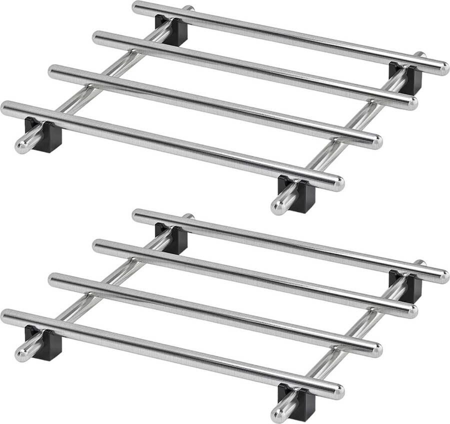 Generic 2 stuks roestvrijstalen pot stalen onderzetter 7 x 7 inch roestvrijstalen pannenlap keuken onderzetter voor warme gerechten