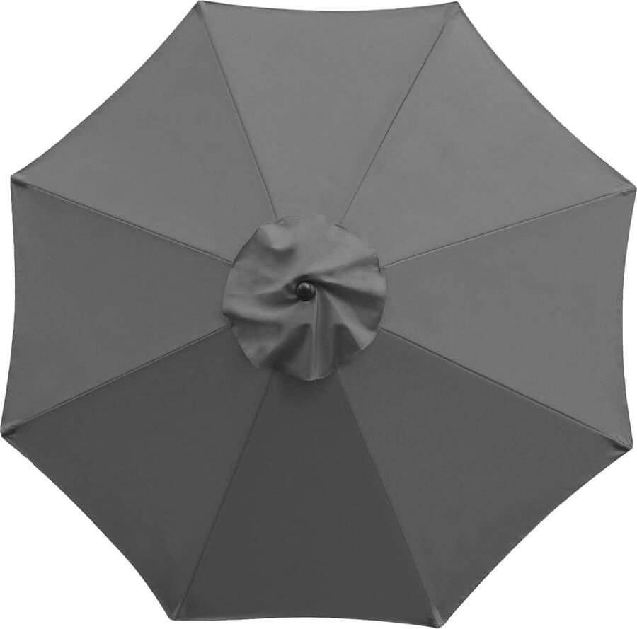 Generic Vervangende hoes voor parasol Vervangende luifel Vervangende parasol stoffen hoes met 8 ribben Vervangende parasoldoek voor buitentafel ( grijs Maat : 3m 8 ribben)