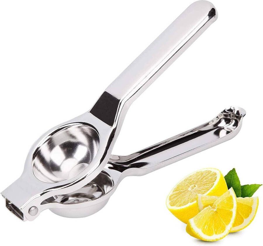 Generic Limoenpers RVS Handmatige Citroenpers Lemon squeezer Citrusknijper Fruitpers Sinaasappelpers Zilver
