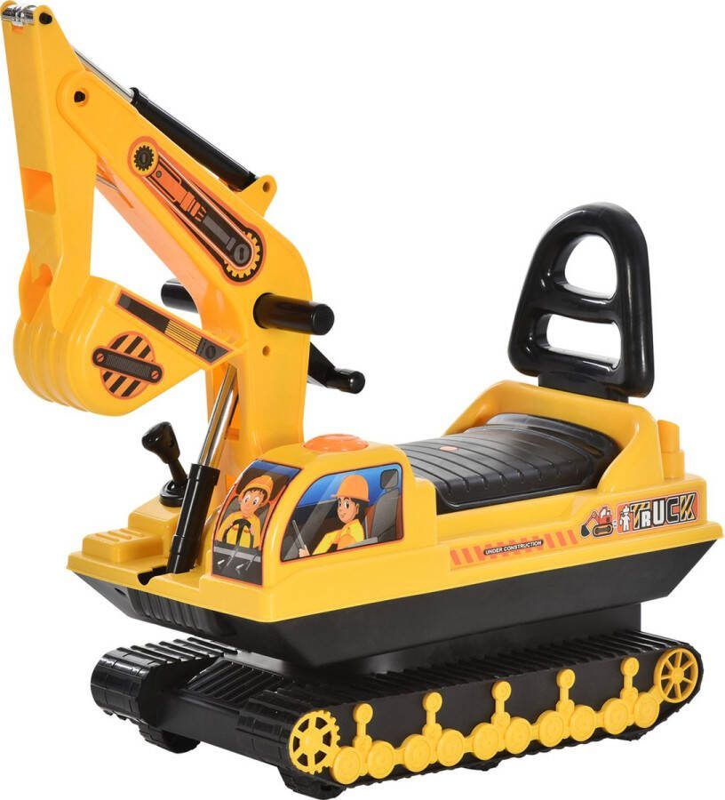 Generic Loopwagen Kindergraafmachine Graafmachine Loopauto Geel zwart Speelgoed jongens