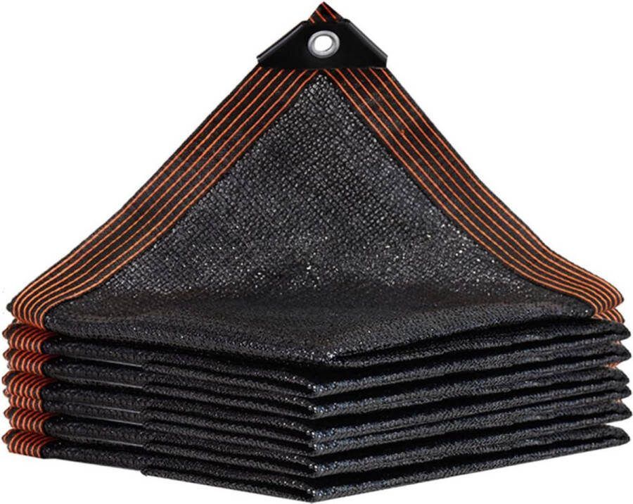 Generic Schaduwnet Zwart Zonbeschermingsnet Schaduwgaas voor buitenterras Tuin Pergola Kasplanten Schaduwzeilen Zonneschermnet met oogjes 85% UV-bescherming Schaduwnetwerk Schaduwdoek-3x3m(9.8*9.8ft)