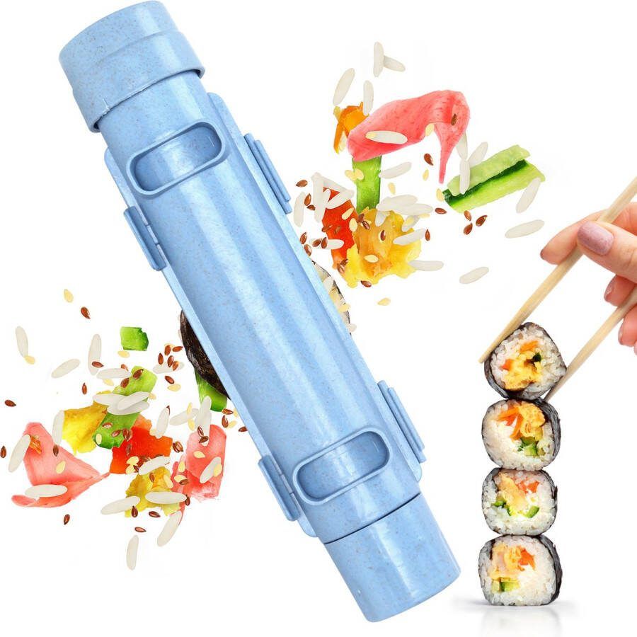 Generic Sushi Maker Sushi Bazooka Sushi DIY Maker Groenterolhulpmiddel Keukenaccessoires Sushihulpmiddel (blauw)