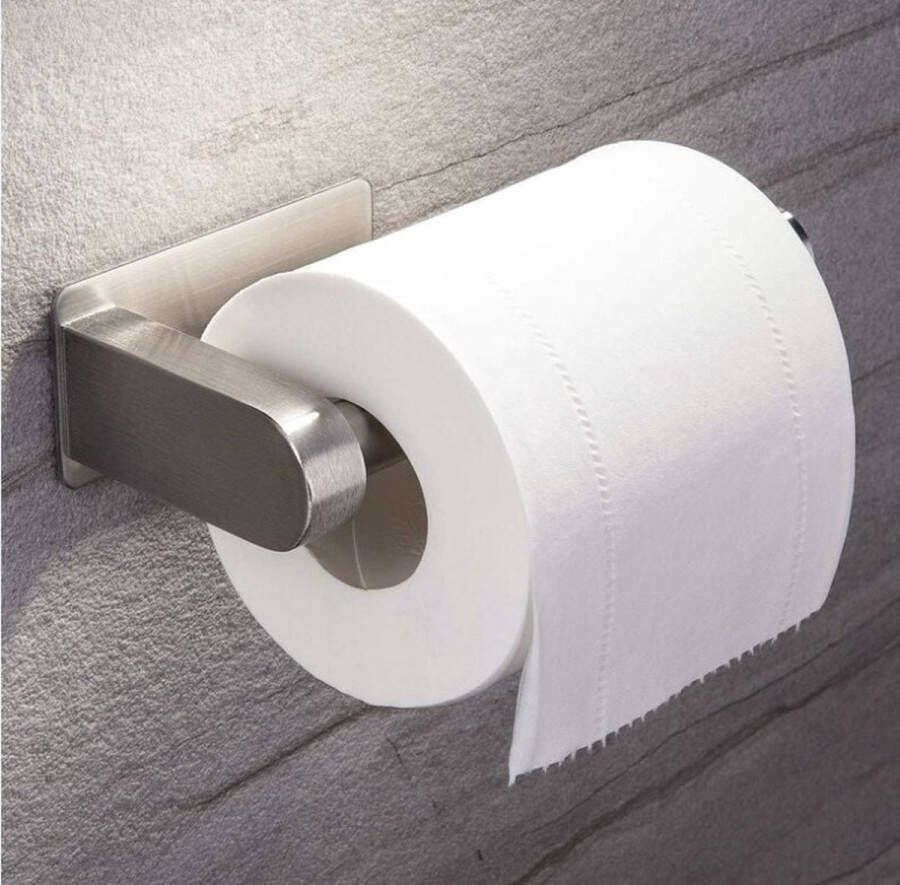 Generic Zelfklevende toiletrolhouder zonder boren Wandrolhouder Papierhouder RVS toiletrolhouder WC