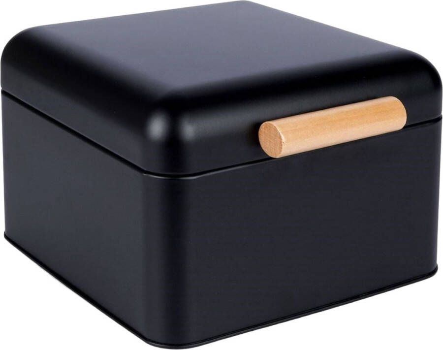 Generic Zwart metalen broodtrommel Loft Modern Keuken Broodtrommel Zwart