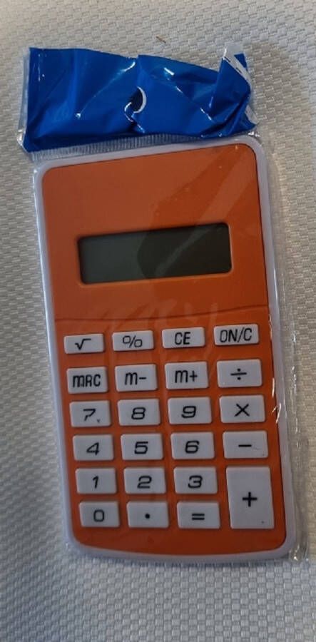 Generik Calculator rekenmachine 8 digit 12x7x0 7cm kleur Oranje inclusief batterij