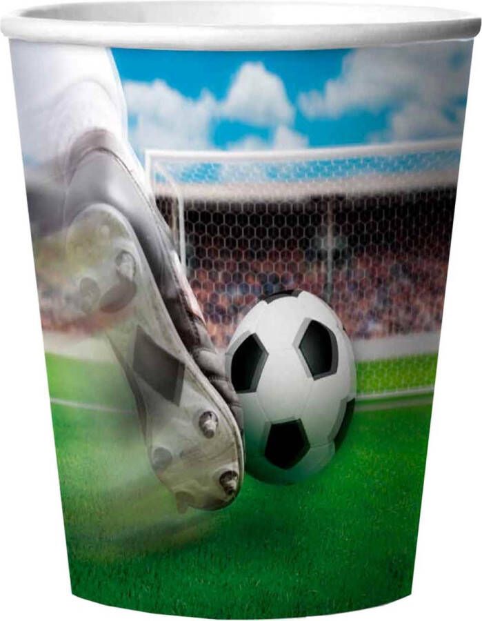 Folat Party Products Voetbal Bekers 3D Plastic 250ml 4 stuks