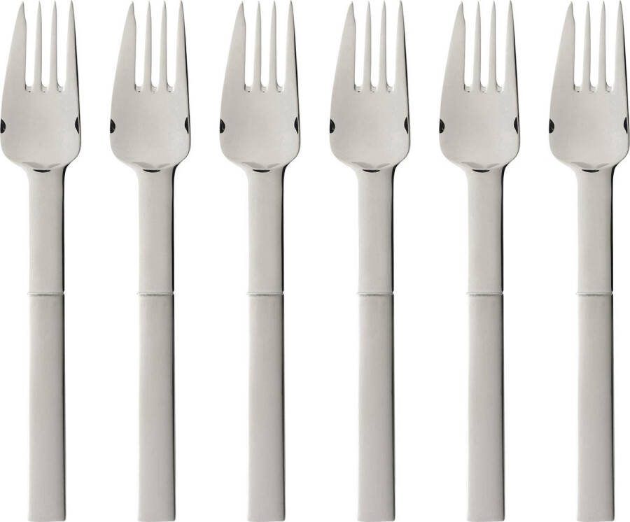 Gense Nobel Taartvork 15 2 cm 6 stuks Mat glanzend staal