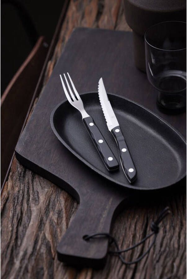 Gense Old Farmer Black Steakmes 22 cm Zwart Staal