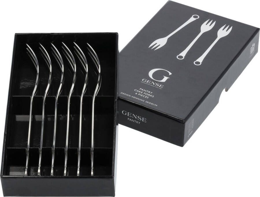 Gense Pantry Taartvork 16 cm 6 stuks Mat glanzend staal
