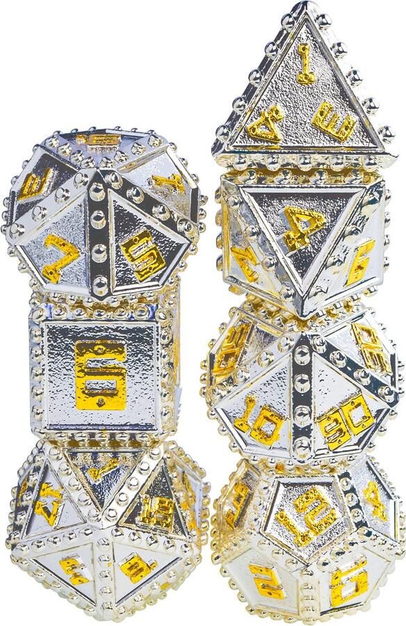 Genvi Games Colorful Metal Dice Zilver